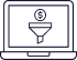 A laptop with an optimized funnel icon.