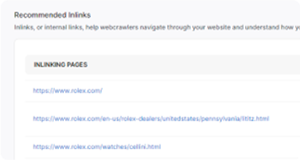 A screenshot of the recommended links page with free tools for a content audit.