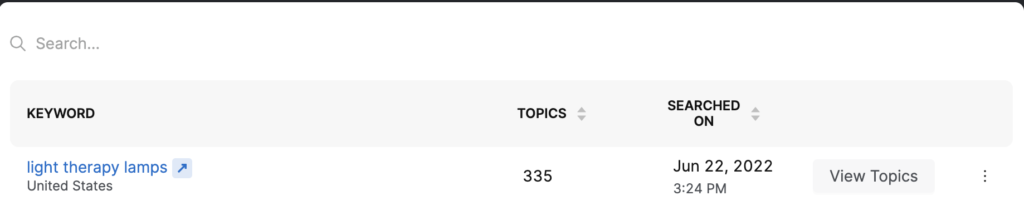 screenshot of the Search Atlas Content Planner